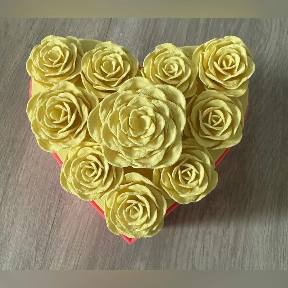 Roses Heart Container Valentine's Day 3D printed jewelry box gift